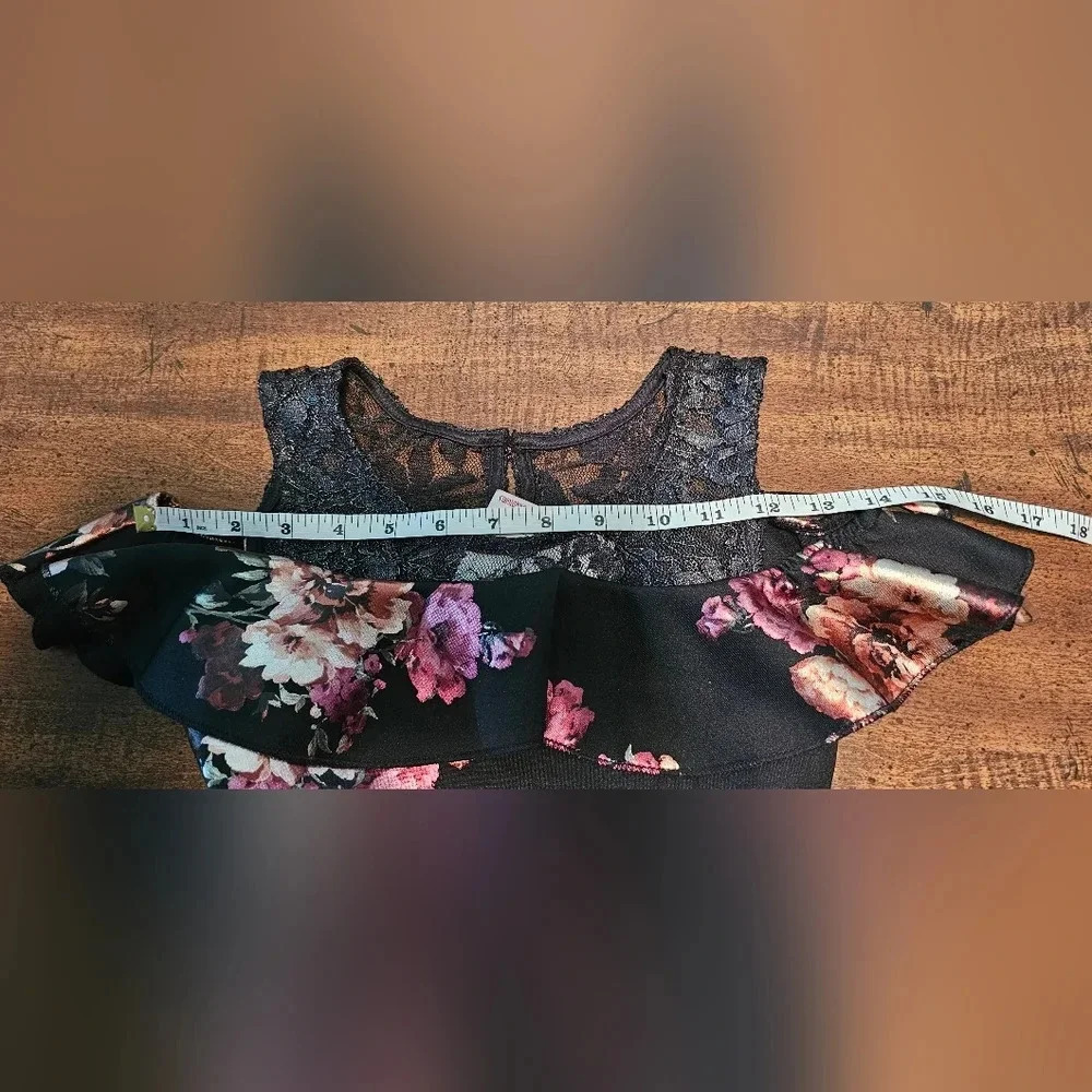Beautees Girls Floral Lace Cold Shoulder Holiday Dress Size 7 NWT - Picture 11 of 15